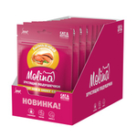 Лакомство для кошек и котят Molina хрустящие подушечки с начинкой из лосося и краба, HEALTHY SKIN & SHINY COAT, 60г