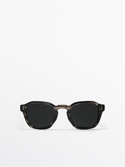 Massimo Dutti Круглые солнцезащитные очки, серый
