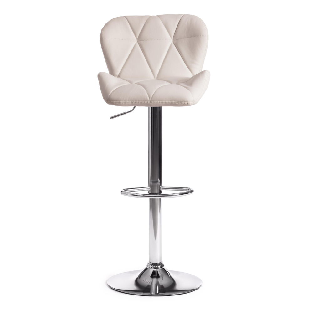 Стул барный BIAGGIO (mod. KY717) металл/экокожа, 44*50*83-103 см, белый/хром (Комплект из 2 шт.)