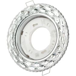 Светильник встраиваемый cо светодиодной подсветкой ЭРА DK LD24 SL/WH под лампу GX53 прозрачный