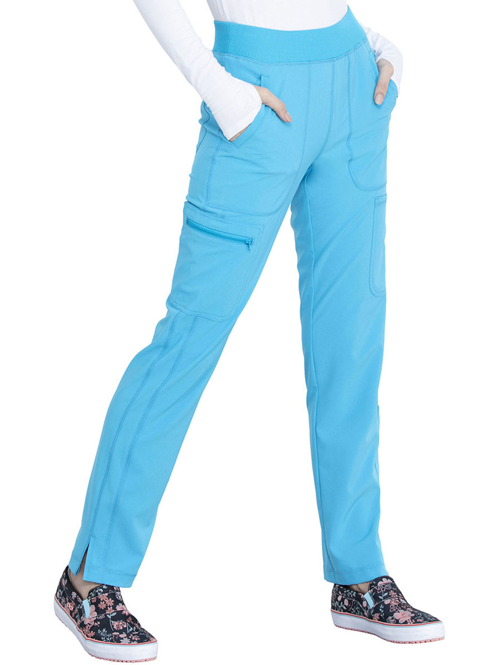 Брюки медицинские женские Cherokee CK065A с поясом в рубчик, винный, 48