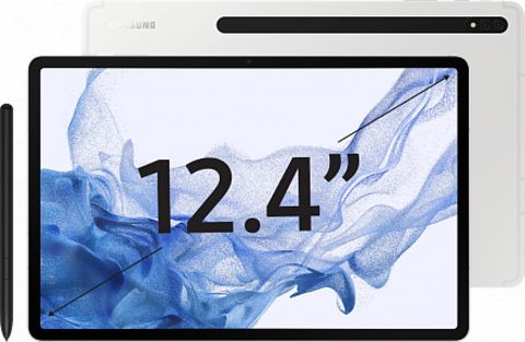 Планшет Samsung Galaxy Tab S8+ (2022), 8 ГБ/128 ГБ, Wi-Fi + Cellular, со стилусом, серебро (Global)