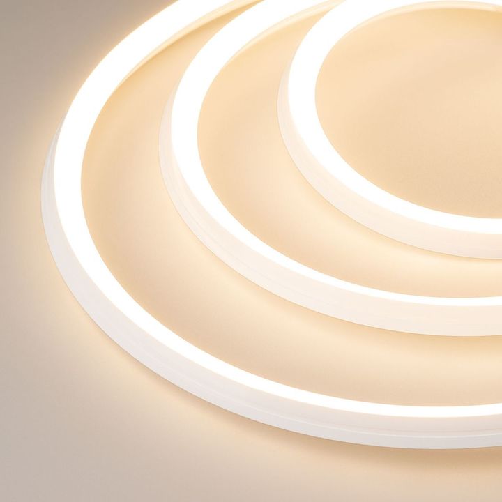 Гибкий неон Arlight 7,2W/m 168LED/m 2835SMD теплый белый 5M Moonlight-3D-A168-15x15mm 24V Warm3000 038603