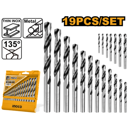 Набор сверл по металлу INGCO AKDB1195 19 шт.
