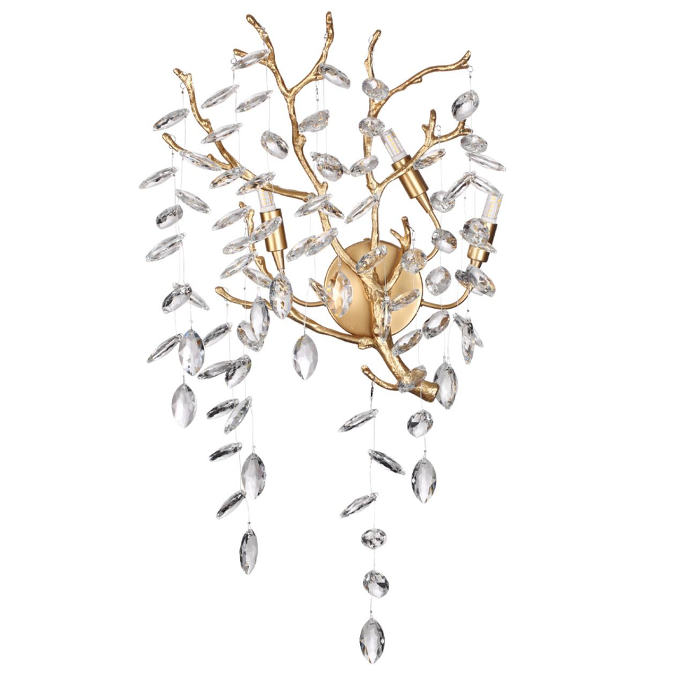 4969/3W HALL ODL24 613 античн.бронза/алюмин./хрусталь Бра G9 3*40W DELICA