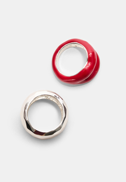 STRADIVARIUS Комплект из 2 колец, красный