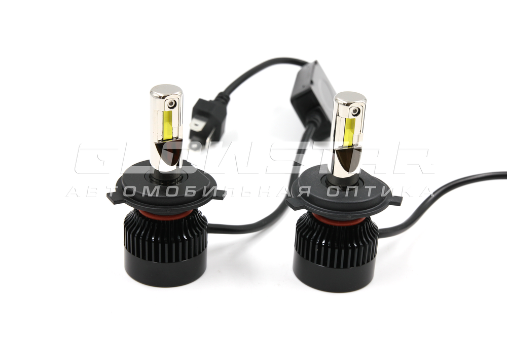 Светодиодные лампы H4 Sariti K5 с обманкой, с вентилятором, 5500K, 12V, 50W (комплект, 2шт)