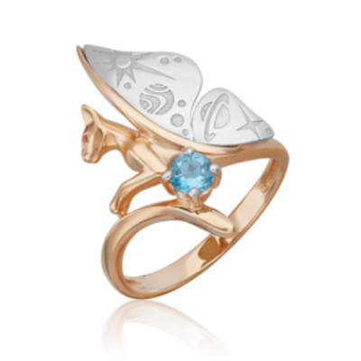 Фантазийное кольцо из комбинированного золота c топазом Артикул: 01-5550-00-201-1111