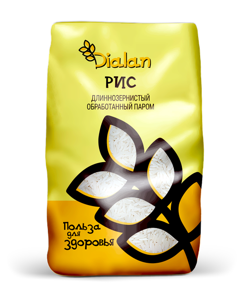 Рис длиннозернистый обр. паром 800 гр Dialan
