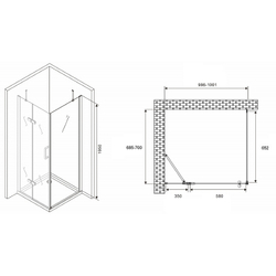 Душевой уголок Abber Zart 100x70 AG08100-S71 профиль Хром стекло прозрачное