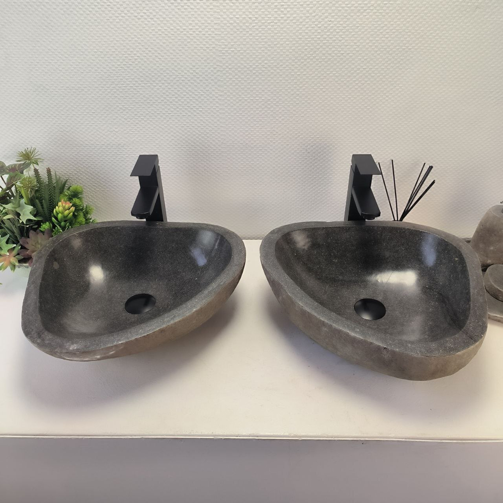 Раковина из речного камня ПАРА! RS-63698 45*41*15 2шт 0126