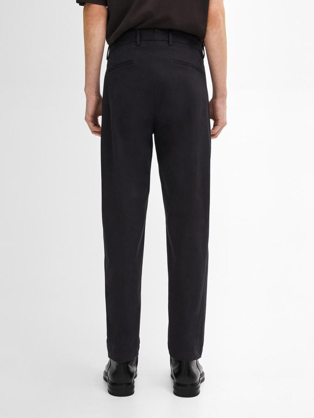 Massimo Dutti Брюки свободного кроя из смесового хлопка, темно-синий