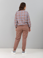 Костюм с брюками КБ-90М/клеткабеж-бирюза