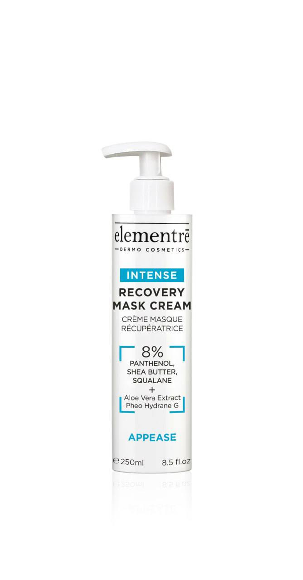 Восстанавливающая крем-маска - 8% PANTHENOL, SHEA BUTTER & SQUALANE RECOVERY MASK CREAM 250 ml от Elementrè Dermo Cosmetics, Швейцария, после пилингов и аппаратных процедур, для чувствительной, сухой и обезвоженной кожи, в программах восстановления и реабилитации кожи,  для anti-age ухода, для профессионального использования в кабинете косметолога