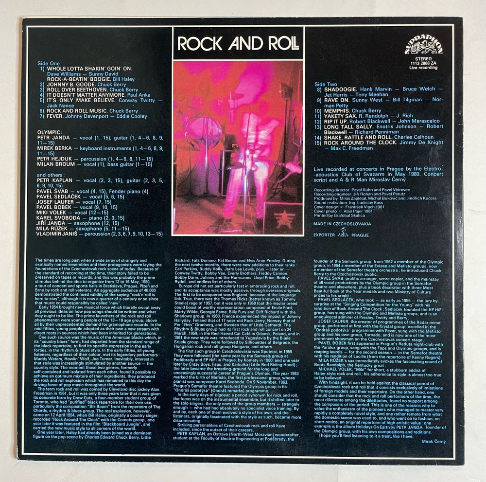Винтажная виниловая пластинка LP Olympic Rock And Roll (Чехословакия 1982)
