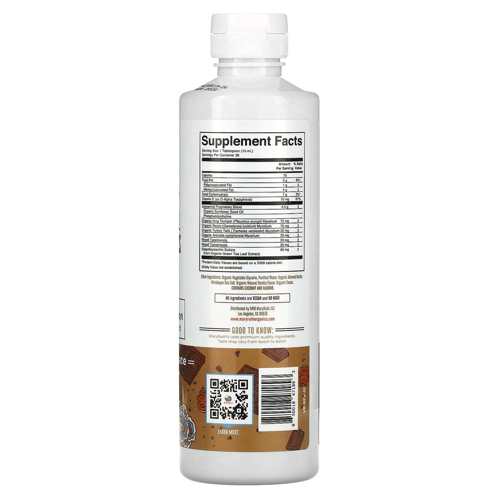MaryRuth's, Functional Mushrooms Liposomal, соленый шоколад, 450 мл (15,22 жидк. унц.)