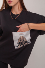 ФУТБОЛКА NUMERO 1 с карманом print Cat