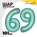 Шар фольгированный Цифра 9 101 см (Бирюзовый)