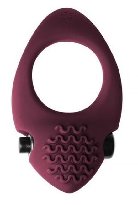 Бордовое эрекционное виброкольцо Pure Passion Midnight