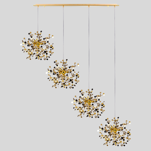 L4PL721132 Подвес четверной линейный EXTRA 4x3x5W(led) G9  (721132 - 4 + 572142 -1) ЗОЛОТО