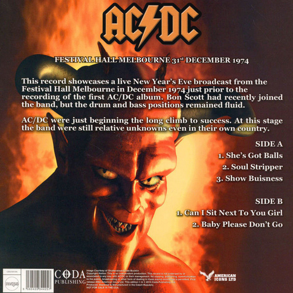 AC/DC / Can I Sit Next To You? In Concert Melbourne 1974 (Coloured Vinyl)(LP)