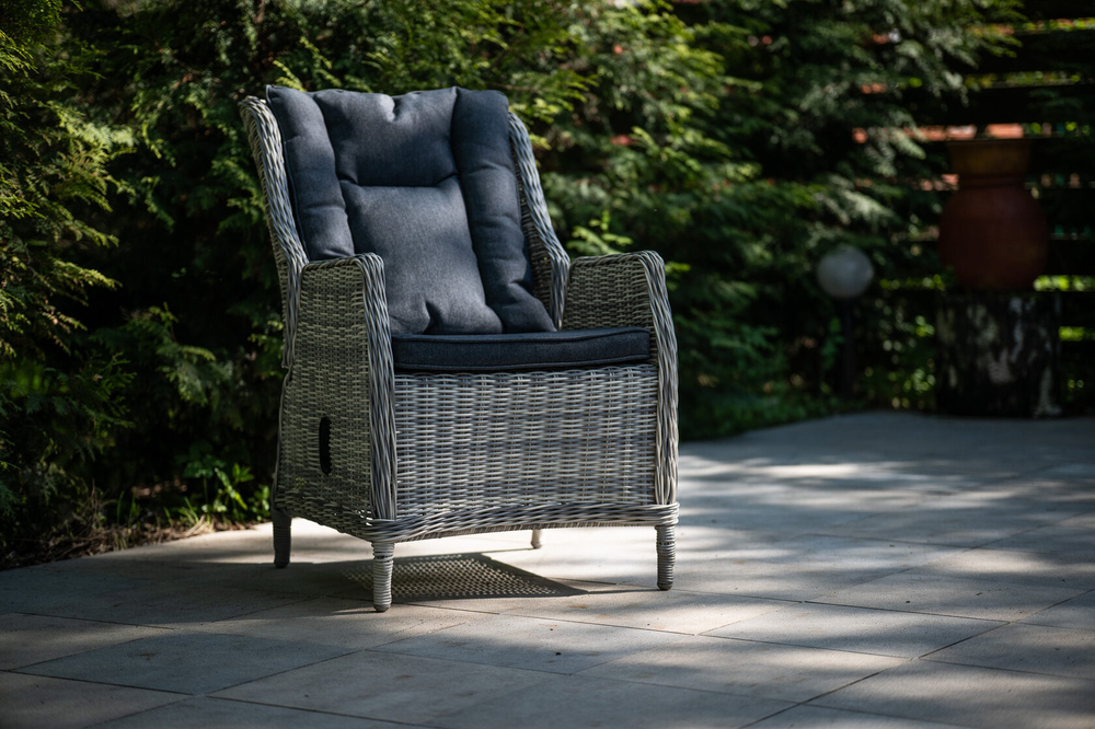 Регулируемое кресло из искусственного ротанга /алюминиевый каркас ВЕРОНА Серое