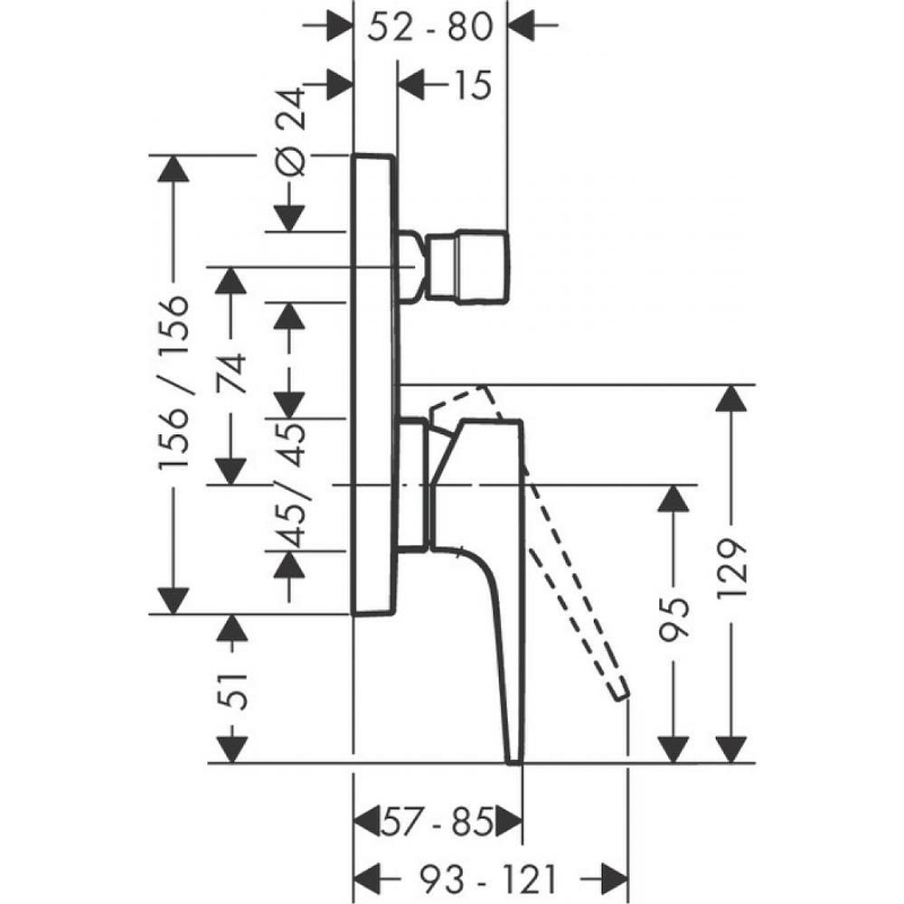 Смеситель для душа Hansgrohe Metropol 32545000 хром