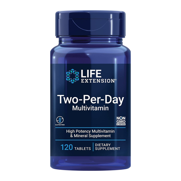 Мультивитамины для приема два раза в день, Two-Per-Day Multivitamin, Life Extension, 120таблеток