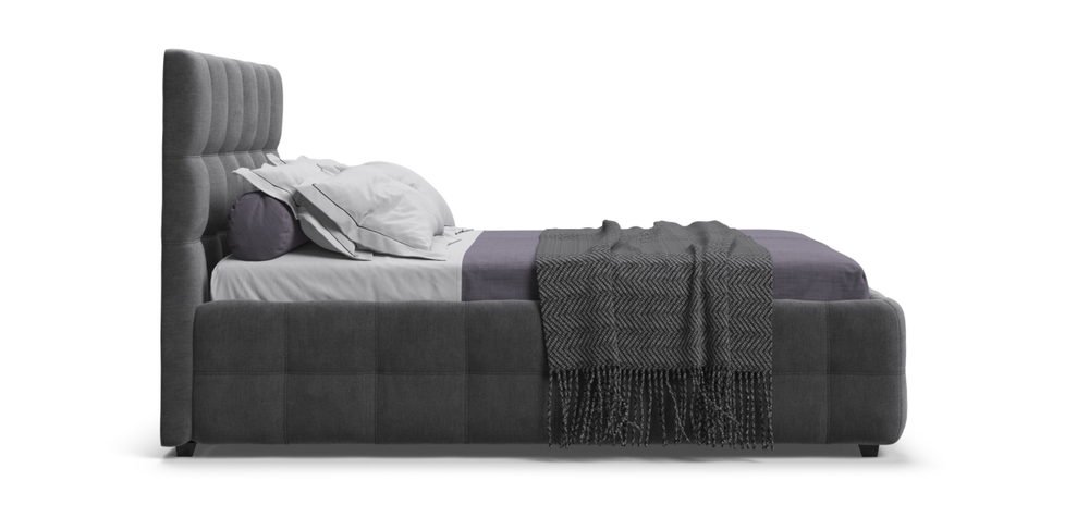 Босс Кровать+ПМ 140 Велюр Монолит серый