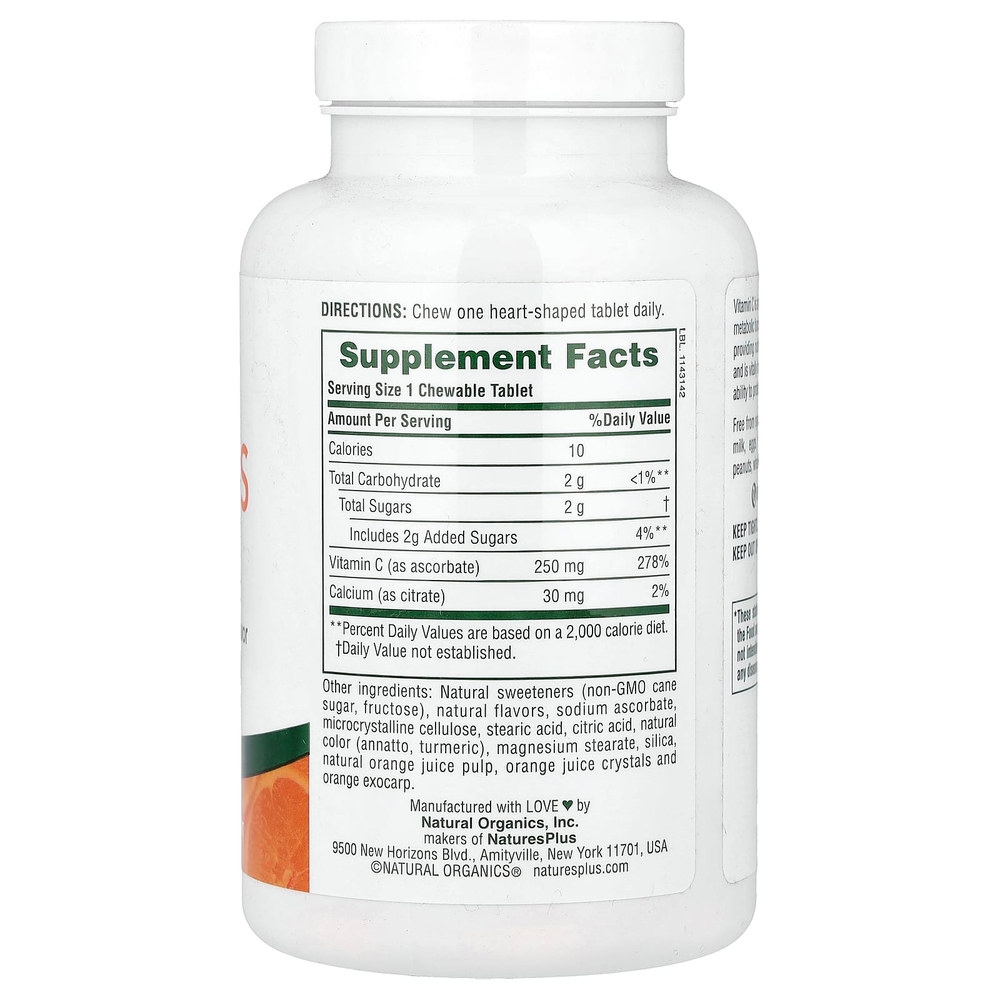 NaturesPlus, Love Buffs, жевательные таблетки, витамин C, натуральный апельсиновый вкус, 90 жевательных таблеток