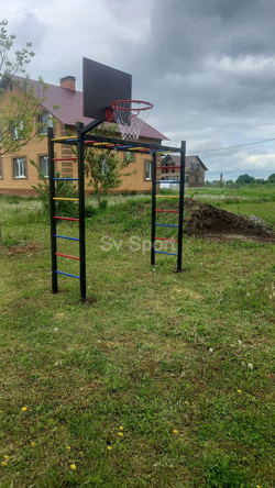 Монтаж уличной шведской стенки Sv Sport Рукоход (4 вертикальных столба)