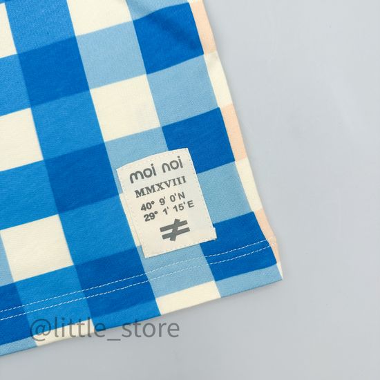 Футболка из футера (тонкого) Moi Noi, Клетка на бежевом