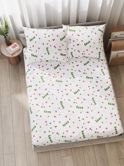 Постельное белье поплин Сказка "Кактусики (компаньон)" 2-спальное Наволочка 50х70 см 2 шт Простынь на резинке 160x200 см Пододеяльник 175x215 см