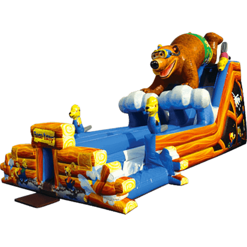 Надувная водная горка с бассейном «Сезон охоты», 11*6,5*5,5 м