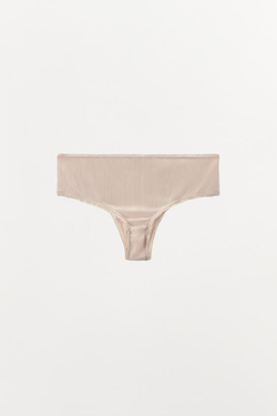 ZARA ПЕРФОРИРОВАННЫЕ ТРУСЫ С КРУЖЕВОМ, РОЗОВЫЙ