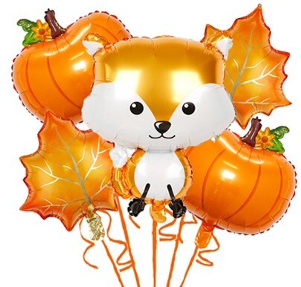 Шар (24''/61 см) Фигура, Кленовый лист, Оранжевый, 1 шт.