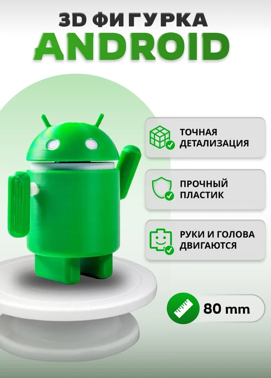 Фигурка Робот - Андроид 3D печать (зеленый)