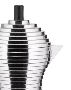 Alessi - Алюминиевая турка кофеварка  Pulcina под давлением на 1 чашку. черный / артикул   MDL02/1 B  / GTIN 8003299388127