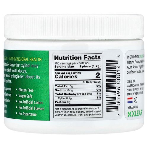 Xlear, Spry®, жевательная резинка без сахара, натуральная мята, 100 шт.