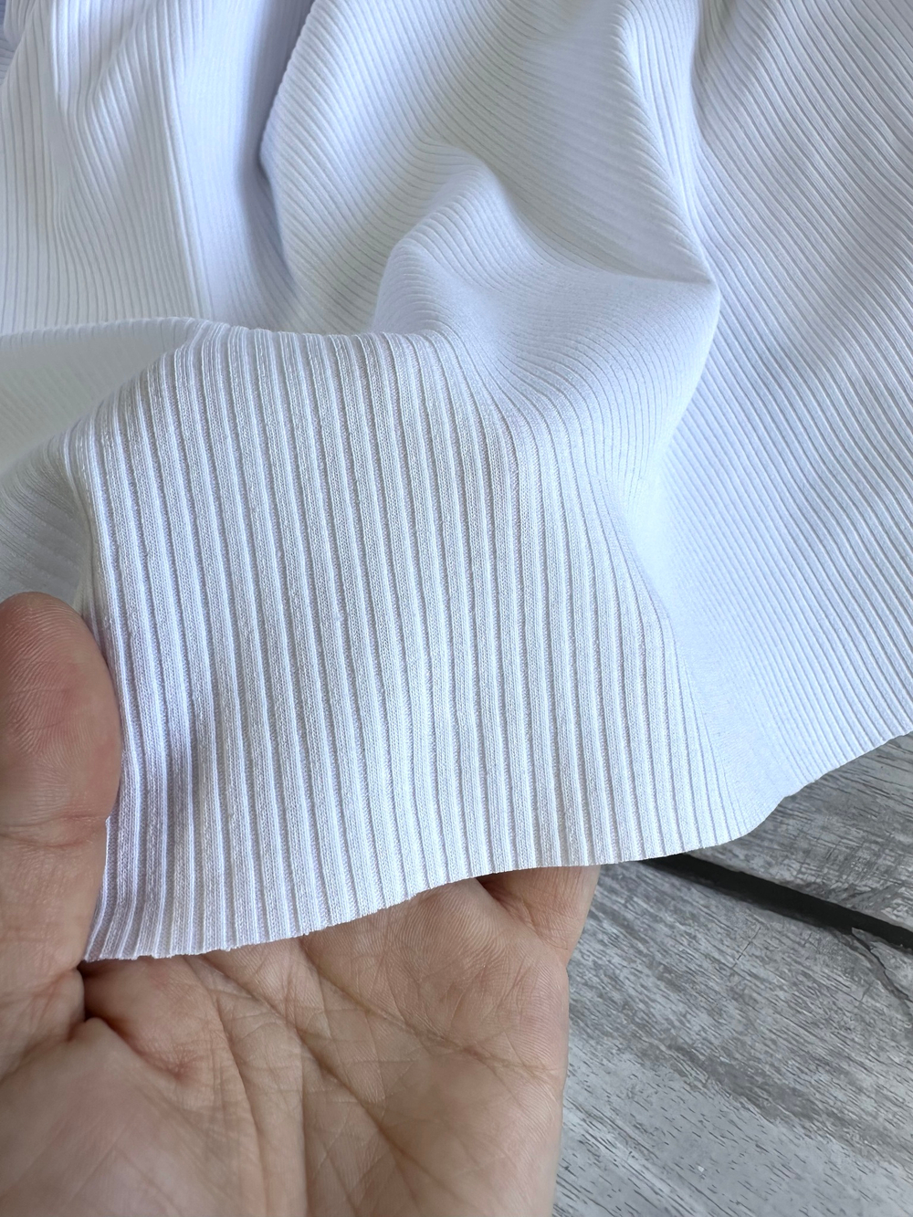 Трикотаж-лапша плотная, White
