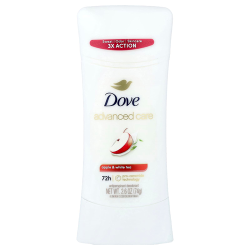 Dove, Advanced Care, дезодорант-антиперспирант, яблоко и белый чай, 74 г (2,6 унции)