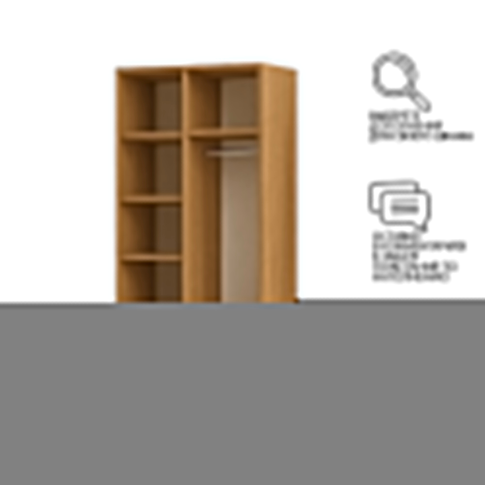 Шкаф Агератум МДФ двухсекционный с антресолью в синей эмали - Дуб молочный 8622  120*60*220