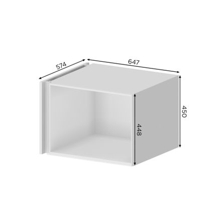 Кухня Модуль ГВГ 650 горизонтальный высокий глубокий GOLA Белый / Кашемир