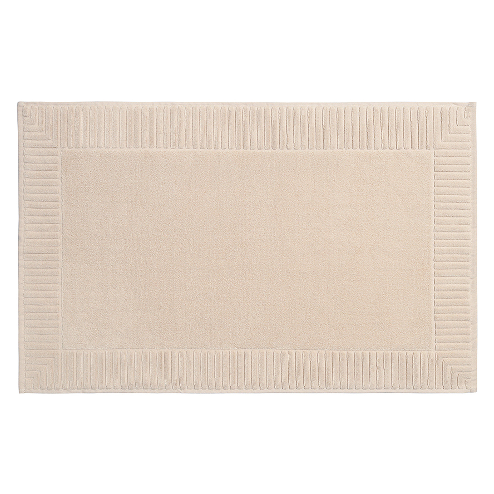 Коврик для ванной с фактурным бортиком кремового цвета из коллекции essential, 50x80 см