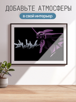 Постер плакат Ева 01 На Черном Фоне Evangelion Евангелион