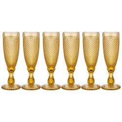 НАБОР БОКАЛОВ ДЛЯ ШАМПАНСКОГО "ГРАНАТ" ИЗ 6ШТ. СЕРИЯ "MUZA COLOR" 150МЛ. / В=20 СМ (КОР=4НАБ.)