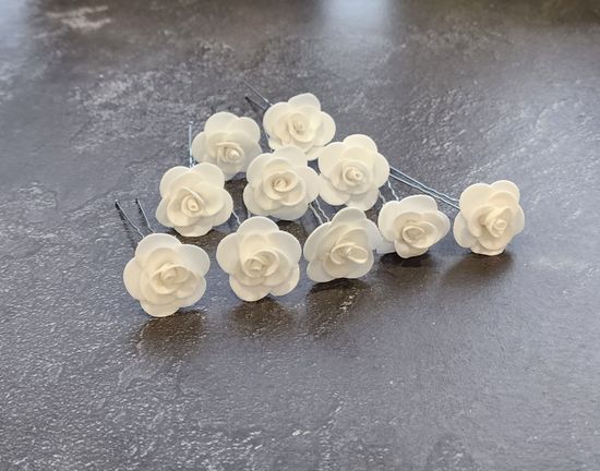 Набор шпилек "Розочки мини" латекс, 5 шт, белые