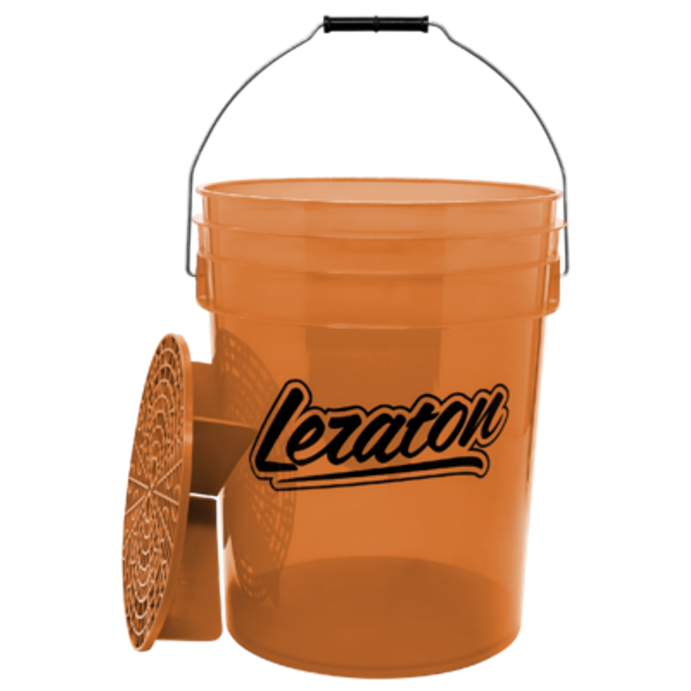 LERATON BUCKET BW2 Прозрачное ведро для мойки автомобилей с сепаратором (оранжевое) 20л