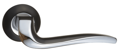 Ручка круг Ренц Моретти, цвет черный/хром ЦАМ (гарантия - 10 лет)