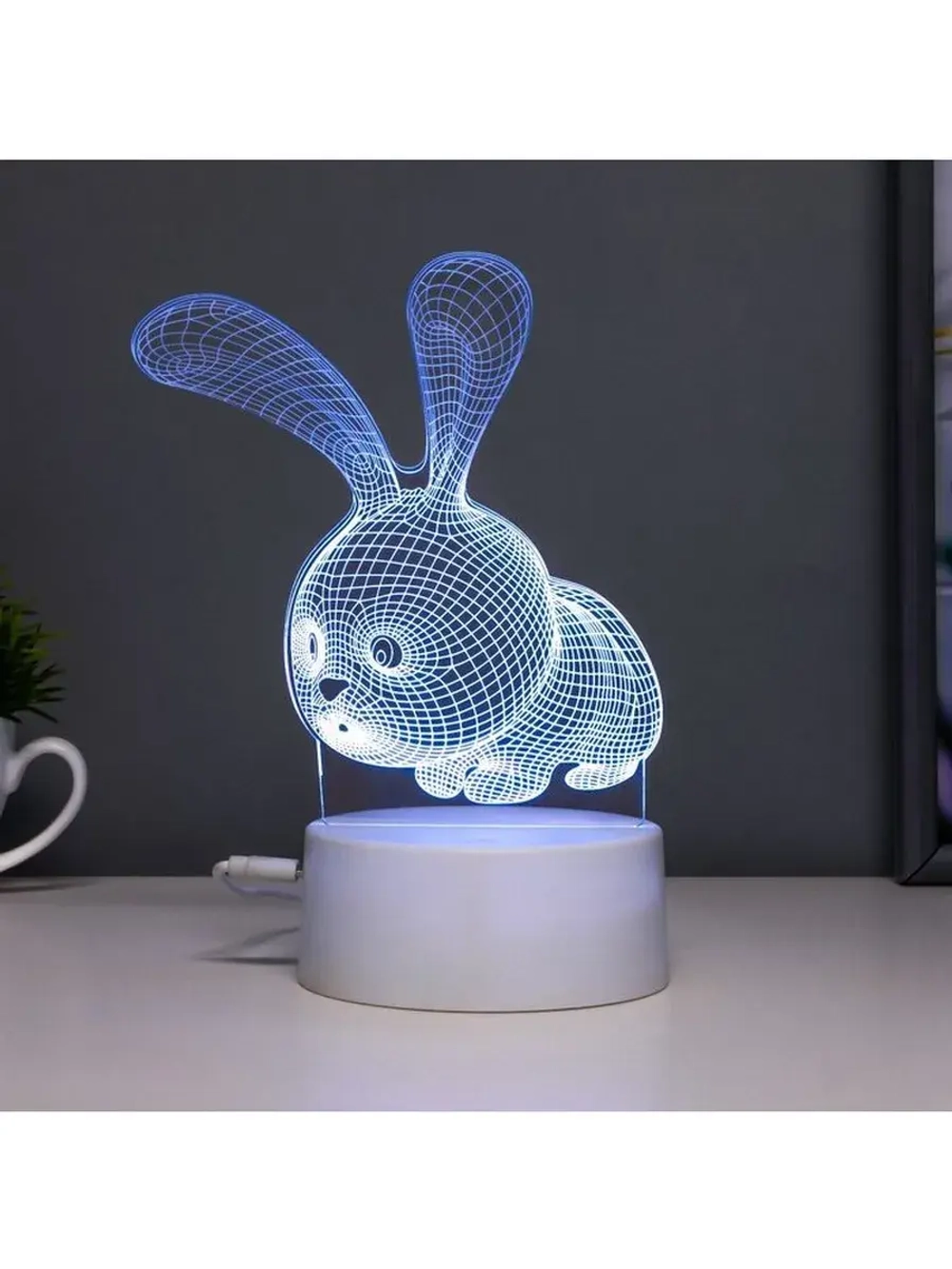 Светильник сенсорный «Кролик» LED 7 цветов USB/от батареек б